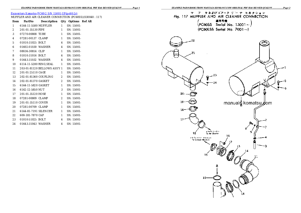 Protected: PC60-2 S/N 15001-UP Partsbook
