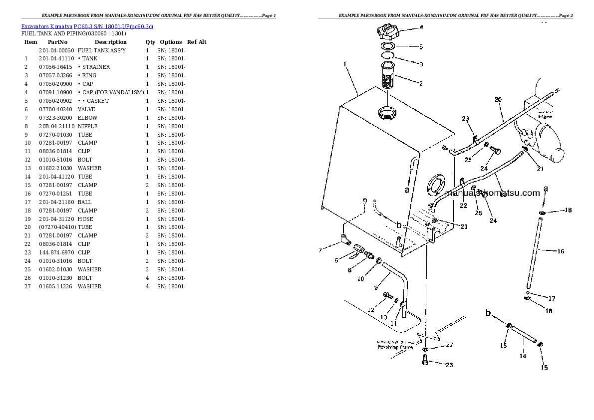 Protected: PC60-3 S/N 18001-UP Partsbook