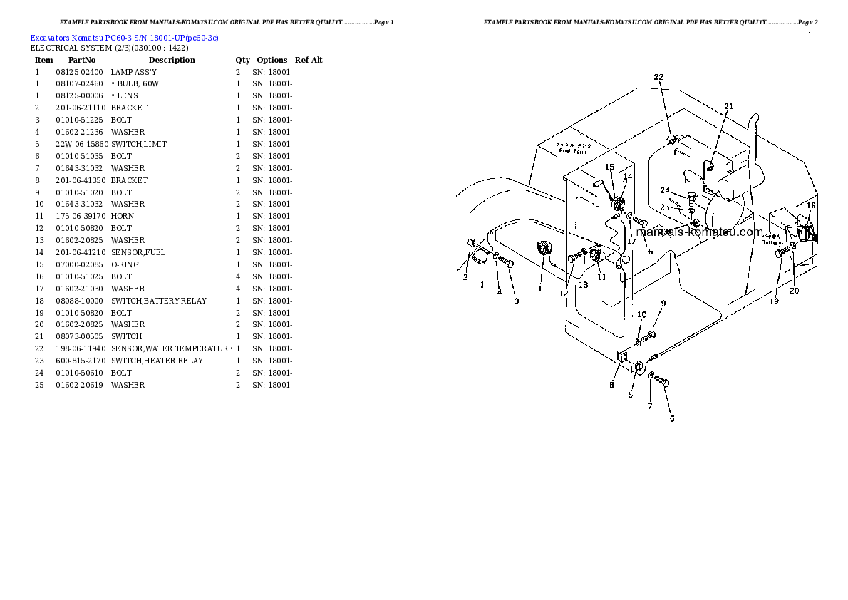 Protected: PC60-3 S/N 18001-UP Partsbook