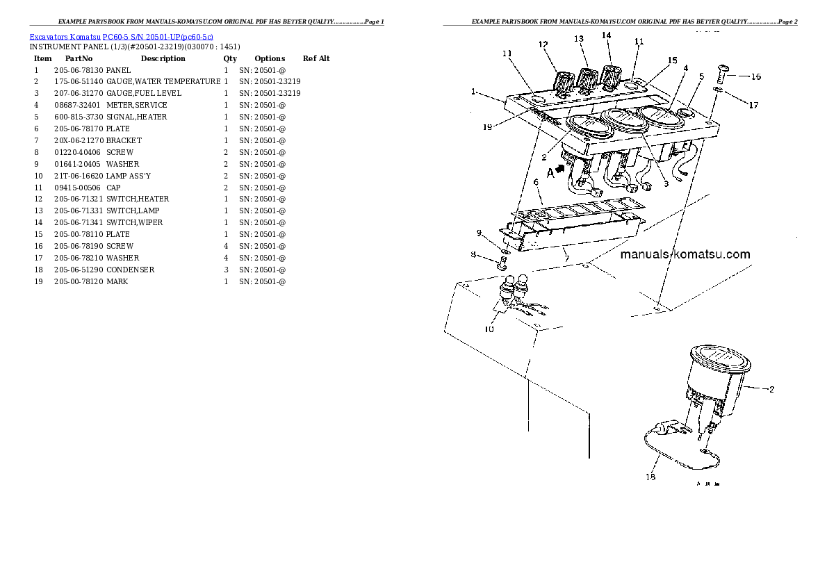 Protected: PC60-5 S/N 20501-UP Partsbook