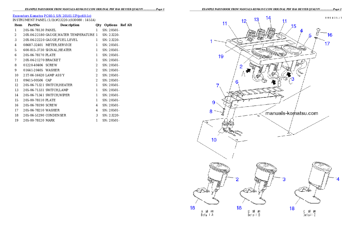 Protected: PC60-5 S/N 20501-UP Partsbook