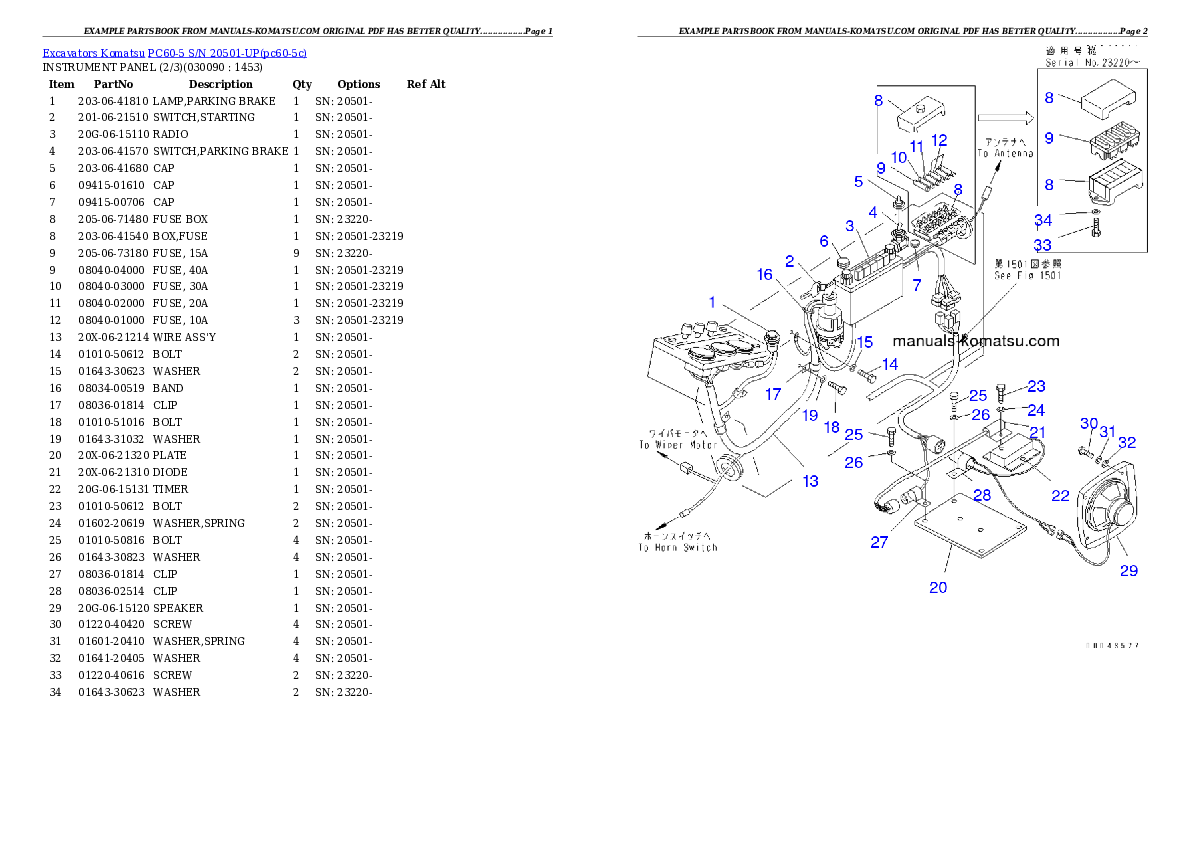 Protected: PC60-5 S/N 20501-UP Partsbook