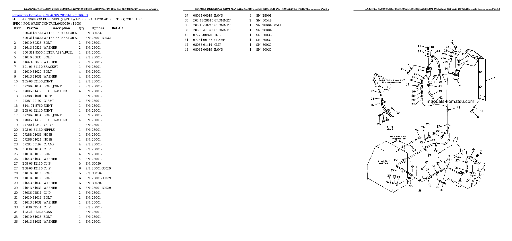 Protected: PC60-6 S/N 28001-UP Partsbook