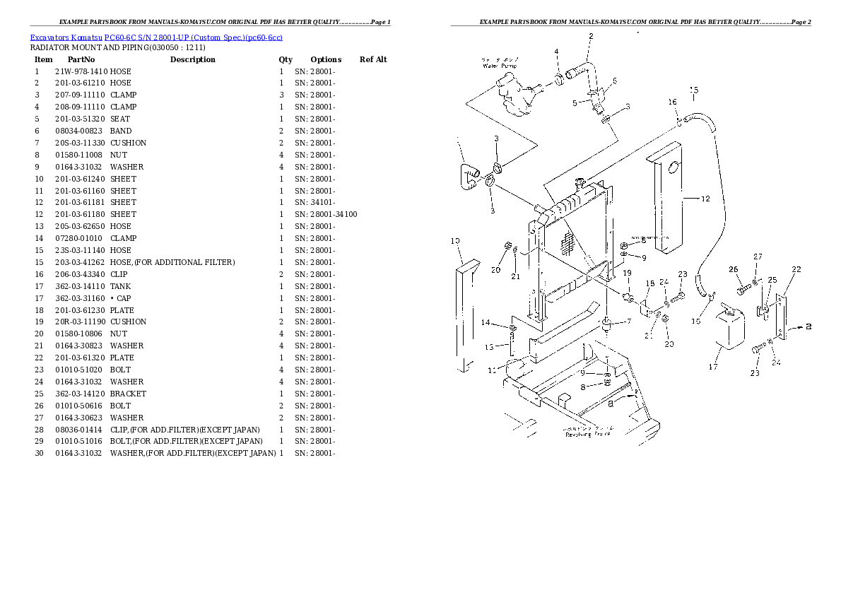 Protected: PC60-6C S/N 28001-UP (Custom Spec.) Partsbook