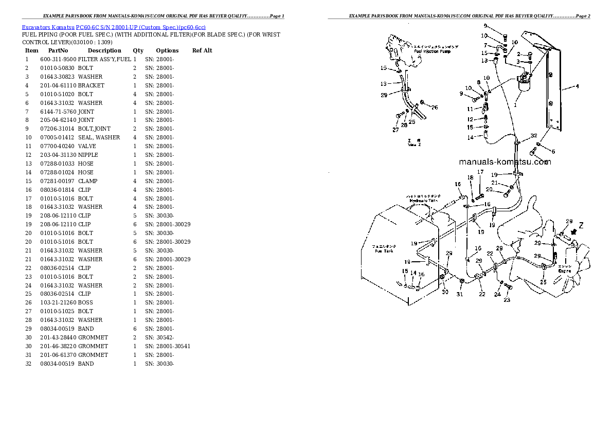 Protected: PC60-6C S/N 28001-UP (Custom Spec.) Partsbook