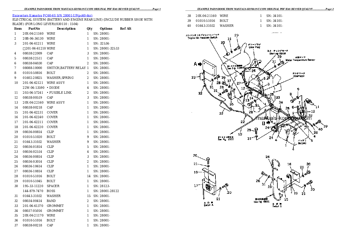 Protected: PC60-6S S/N 28001-UP Partsbook
