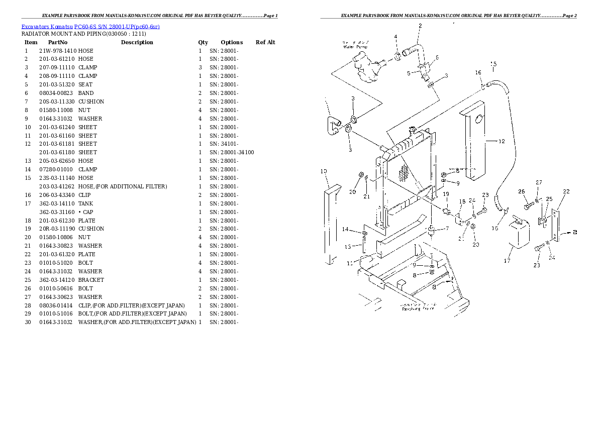 Protected: PC60-6S S/N 28001-UP Partsbook