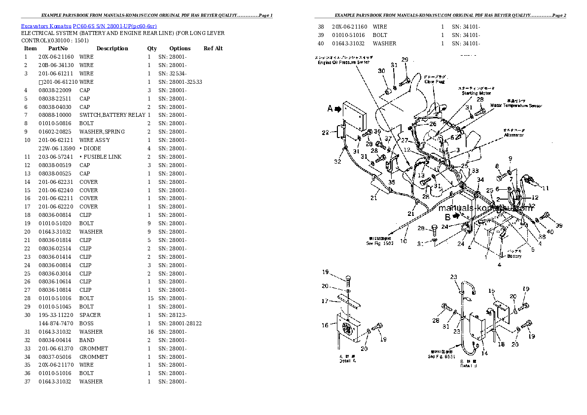 Protected: PC60-6S S/N 28001-UP Partsbook