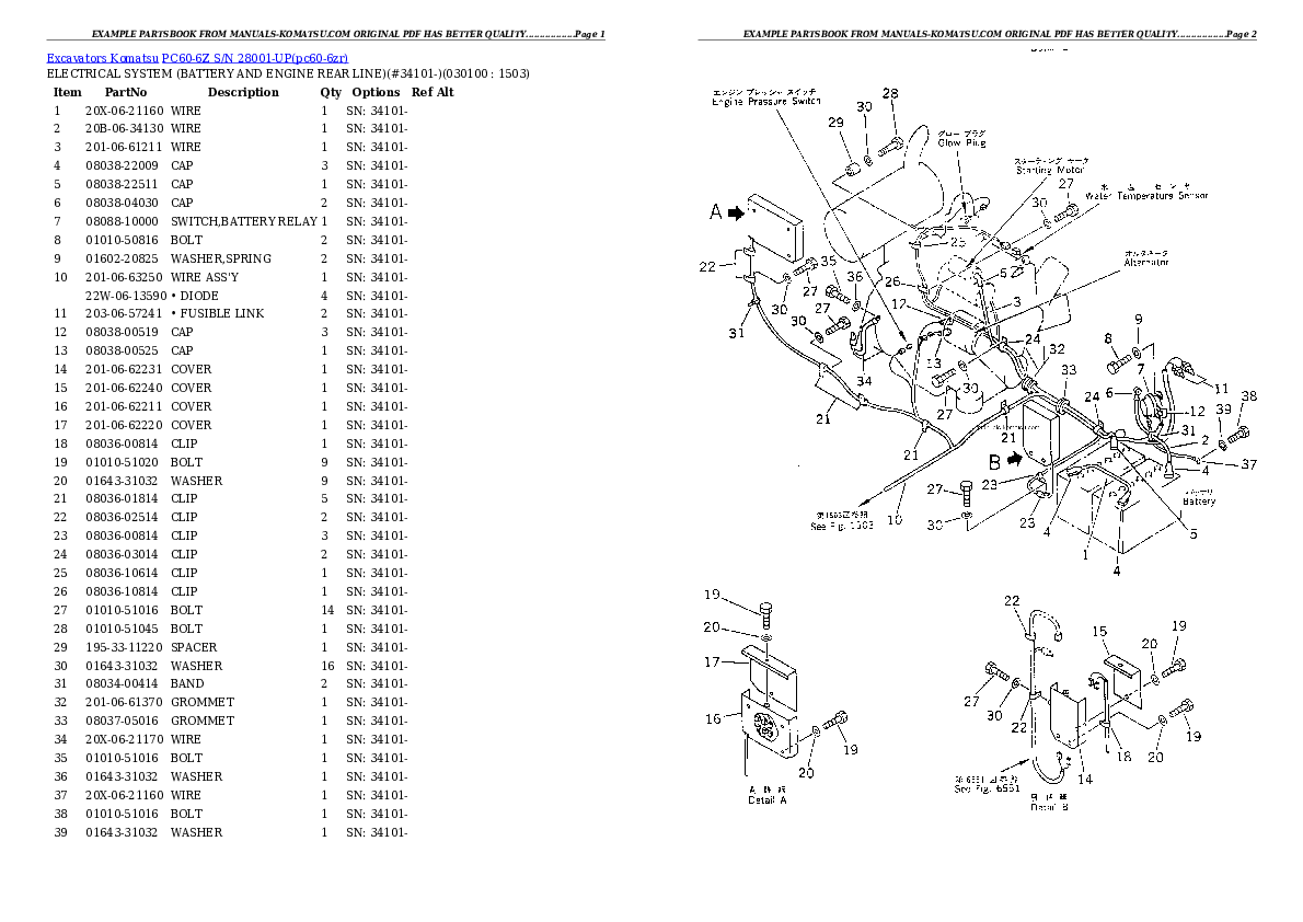 Protected: PC60-6Z S/N 28001-UP Partsbook