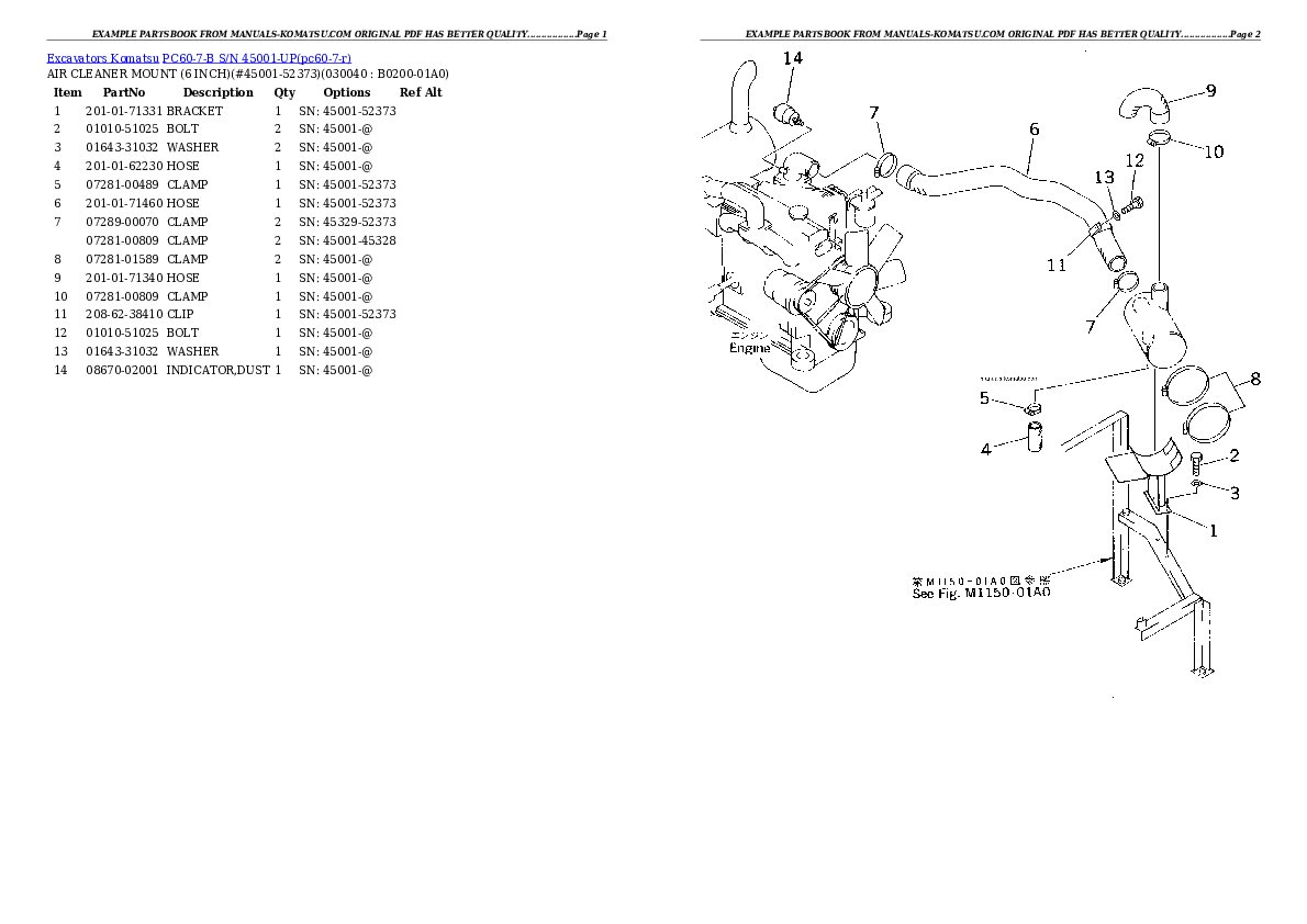 Protected: PC60-7-B S/N 45001-UP Partsbook