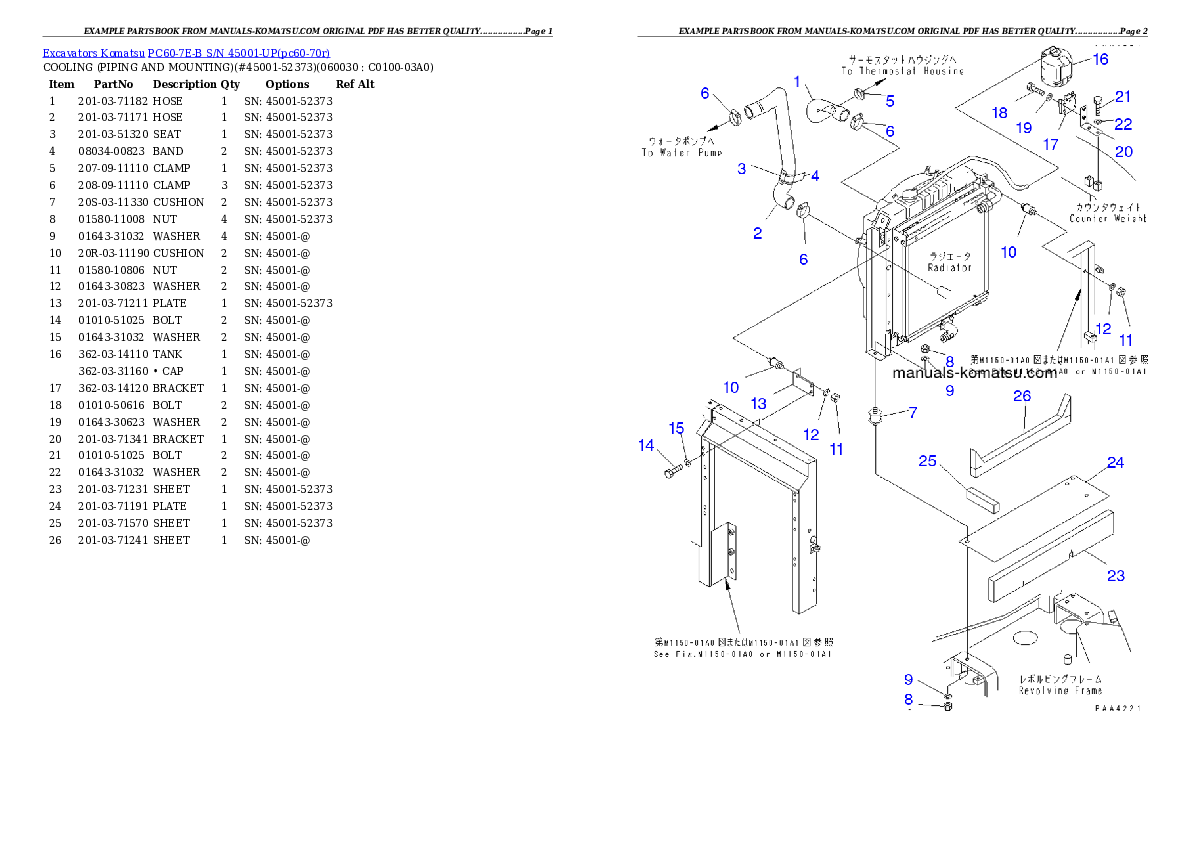 Protected: PC60-7E-B S/N 45001-UP Partsbook