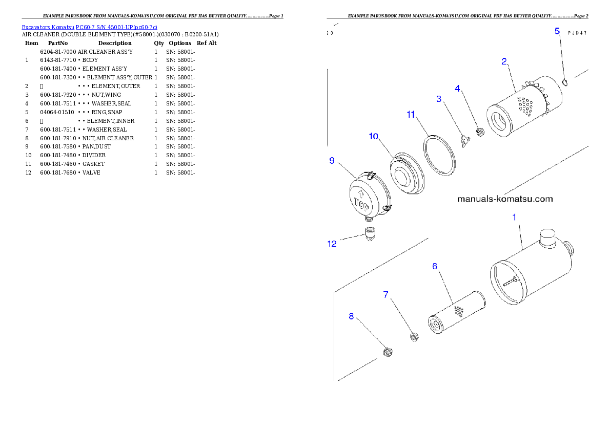 Protected: PC60-7 S/N 45001-UP (For China) Partsbook