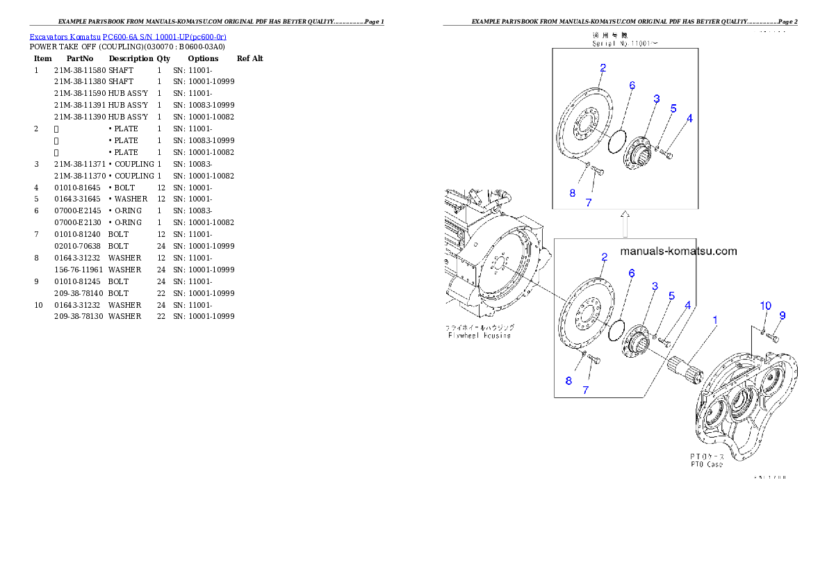 Protected: PC600-6A S/N 10001-UP (Overseas Version) Partsbook