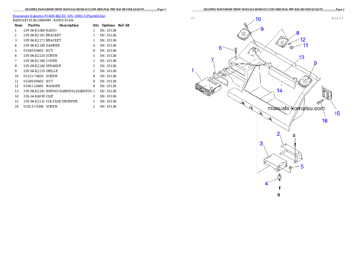 Protected: PC600-6KJ-KU S/N 10001-UP Partsbook