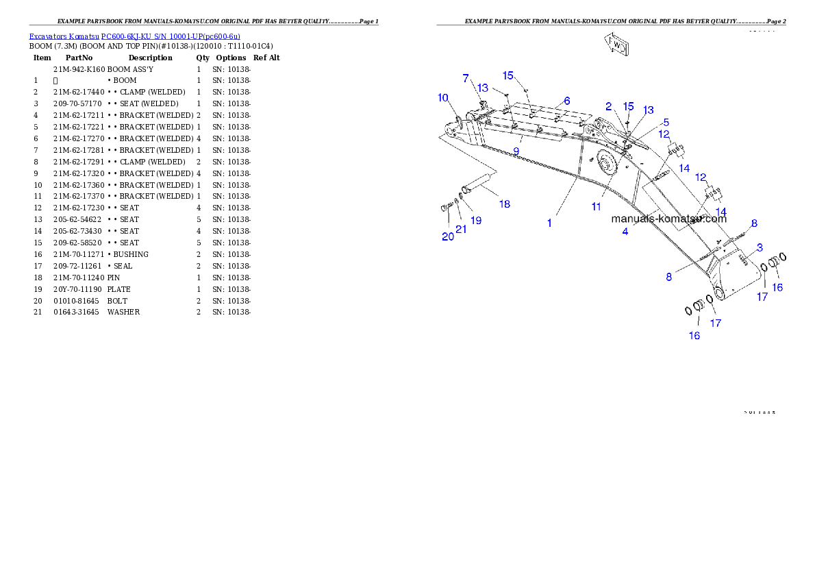 Protected: PC600-6KJ-KU S/N 10001-UP Partsbook