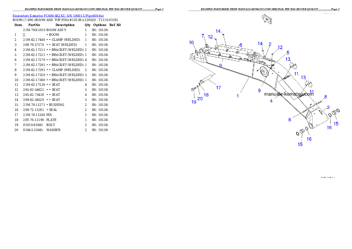 Protected: PC600-6KJ-KU S/N 10001-UP Partsbook