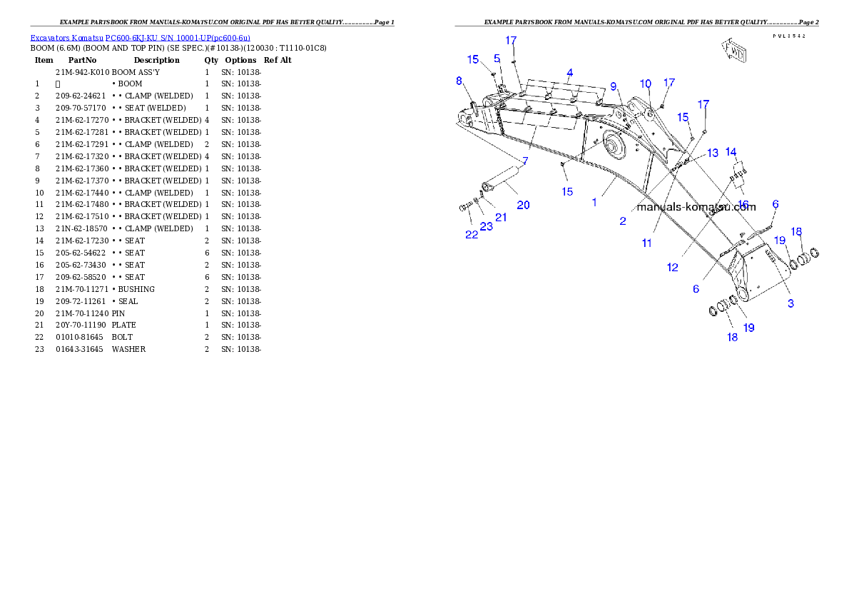 Protected: PC600-6KJ-KU S/N 10001-UP Partsbook