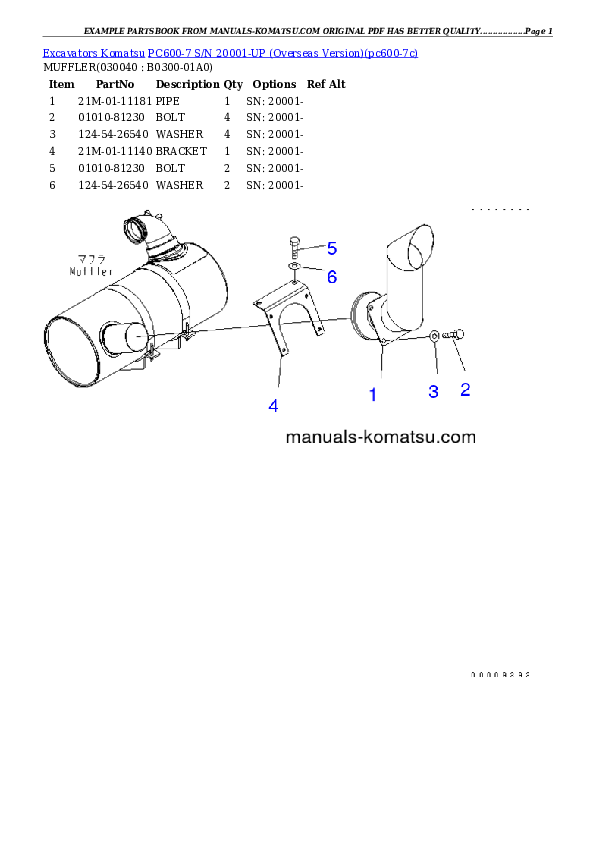 Protected: PC600-7 S/N 20001-UP (Overseas Version) Partsbook
