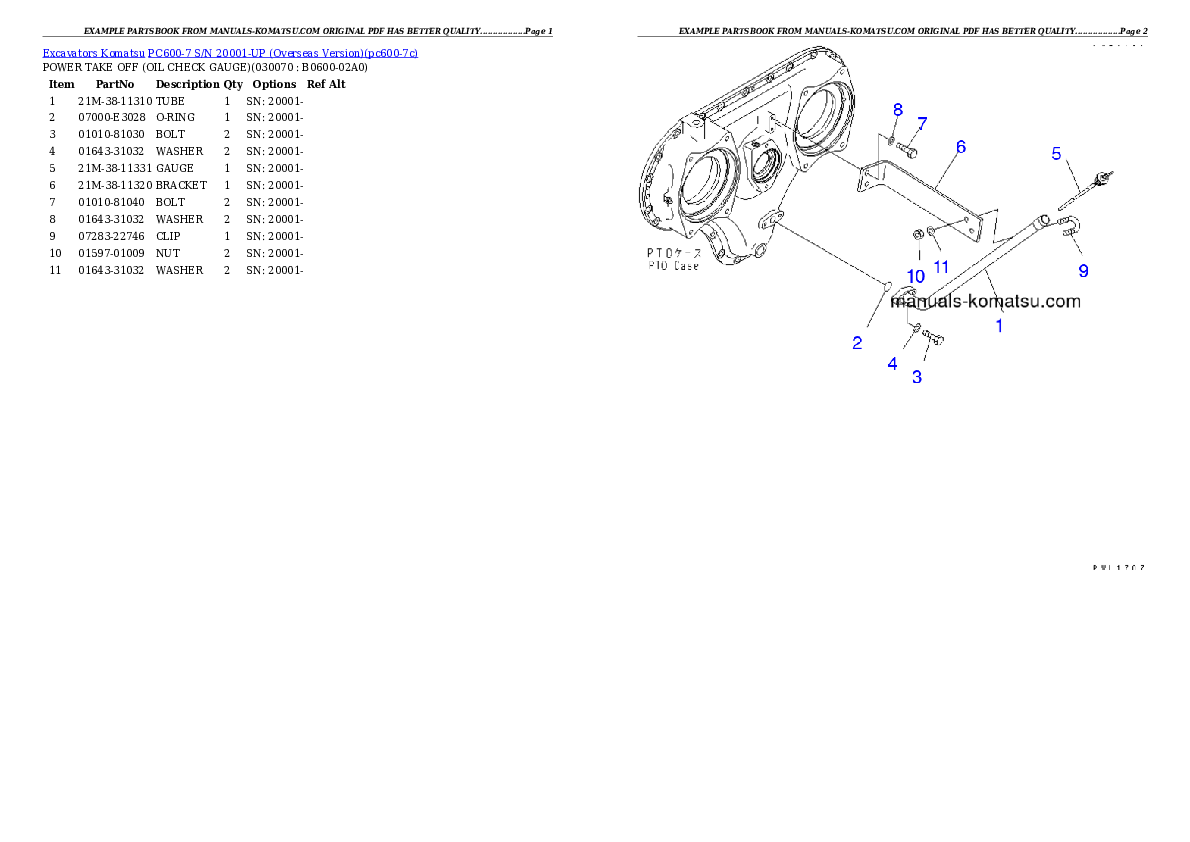 Protected: PC600-7 S/N 20001-UP (Overseas Version) Partsbook