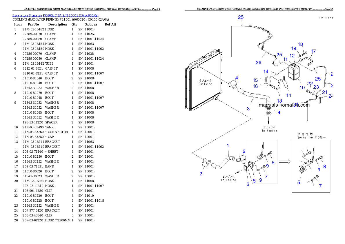 Protected: PC600LC-6A S/N 10001-UP Partsbook
