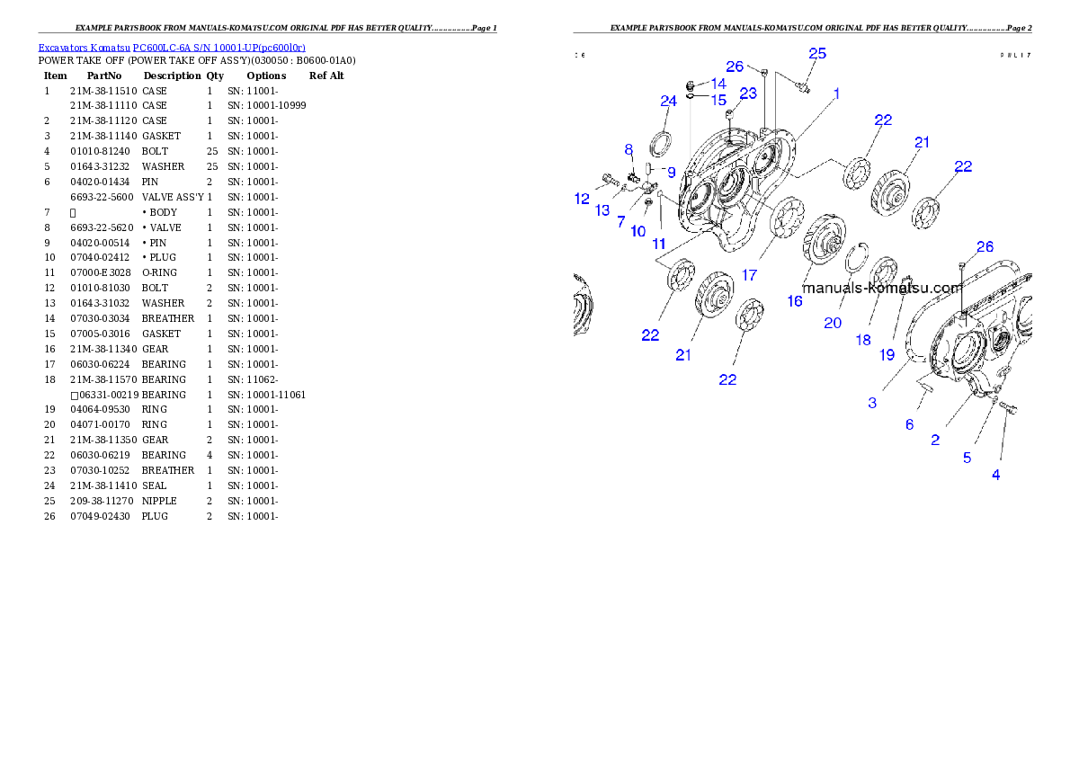 Protected: PC600LC-6A S/N 10001-UP Partsbook