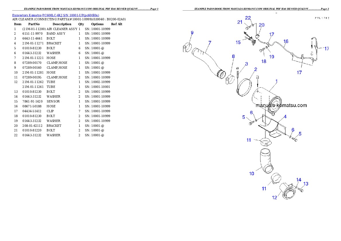 Protected: PC600LC-6KJ S/N 10001-UP Partsbook