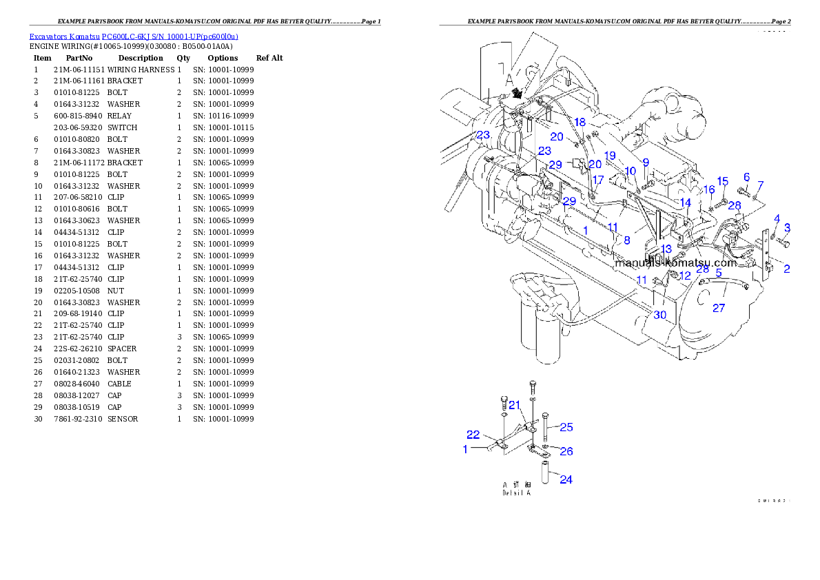 Protected: PC600LC-6KJ S/N 10001-UP Partsbook