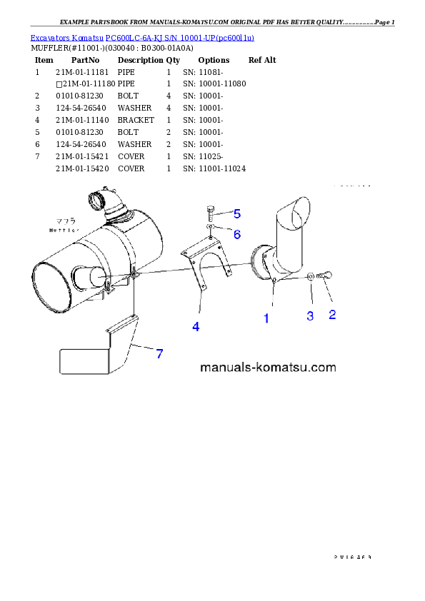 Protected: PC600LC-6A-KJ S/N 10001-UP Partsbook