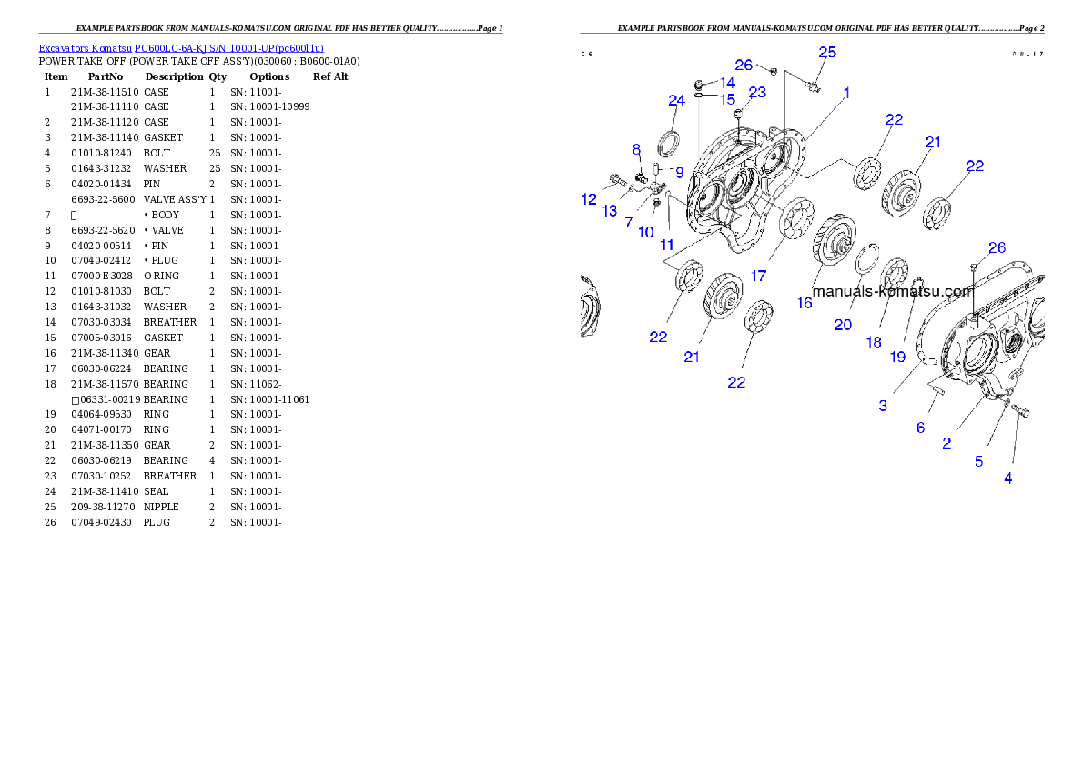 Protected: PC600LC-6A-KJ S/N 10001-UP Partsbook