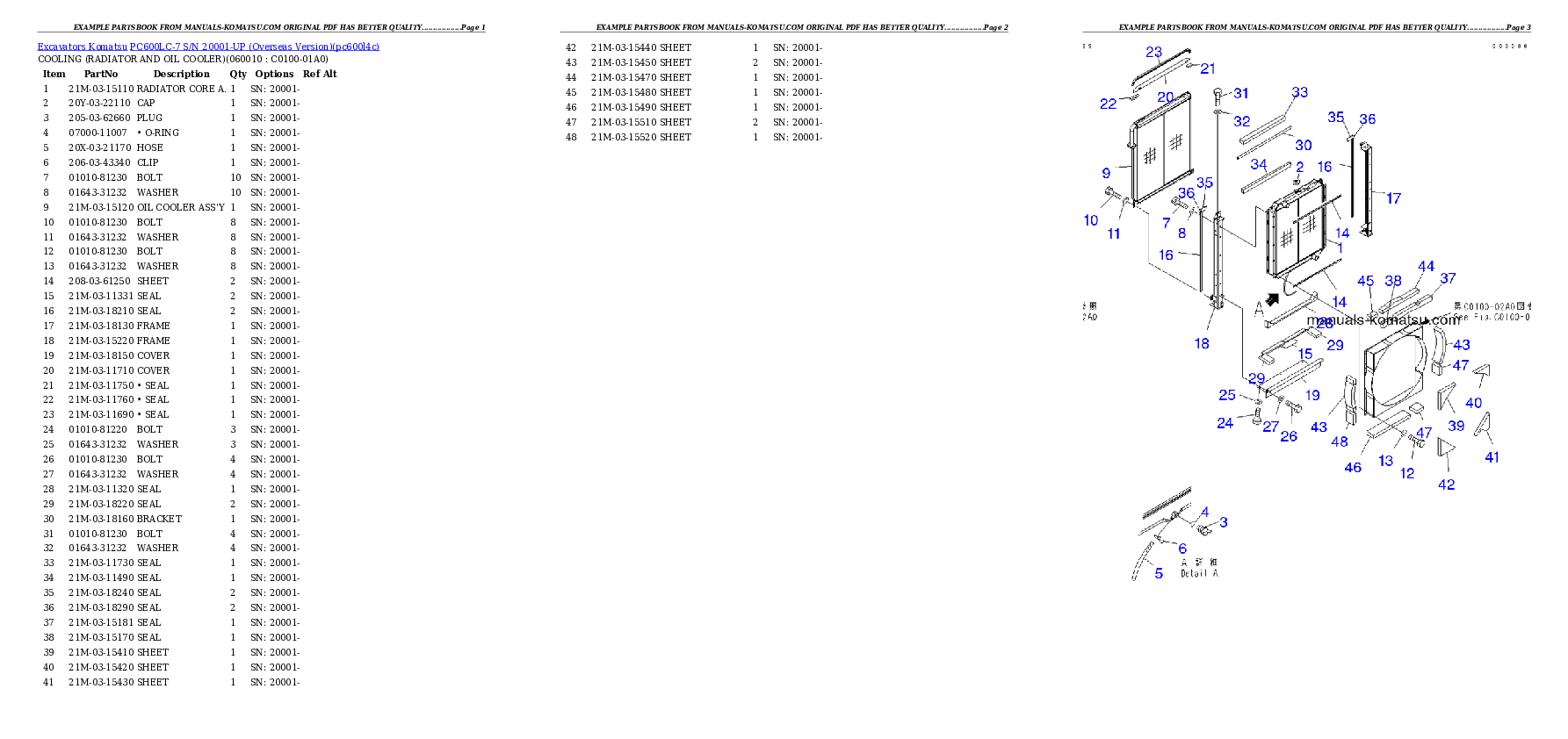 Protected: PC600LC-7 S/N 20001-UP (Overseas Version) Partsbook