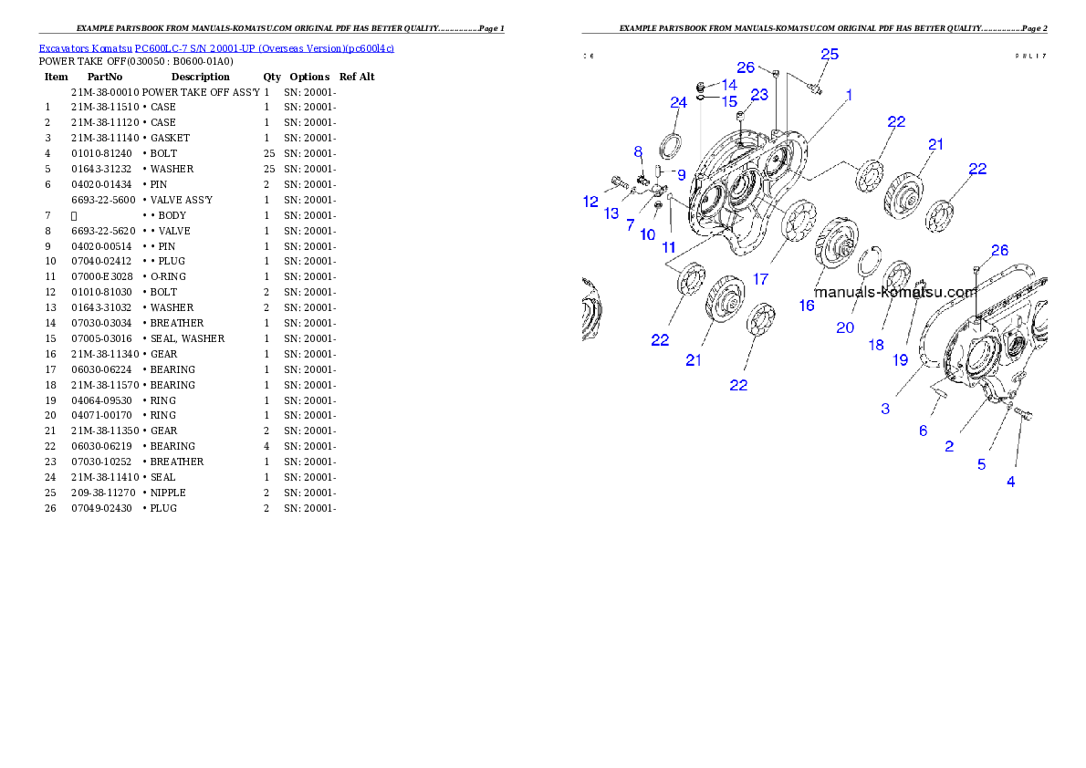 Protected: PC600LC-7 S/N 20001-UP (Overseas Version) Partsbook