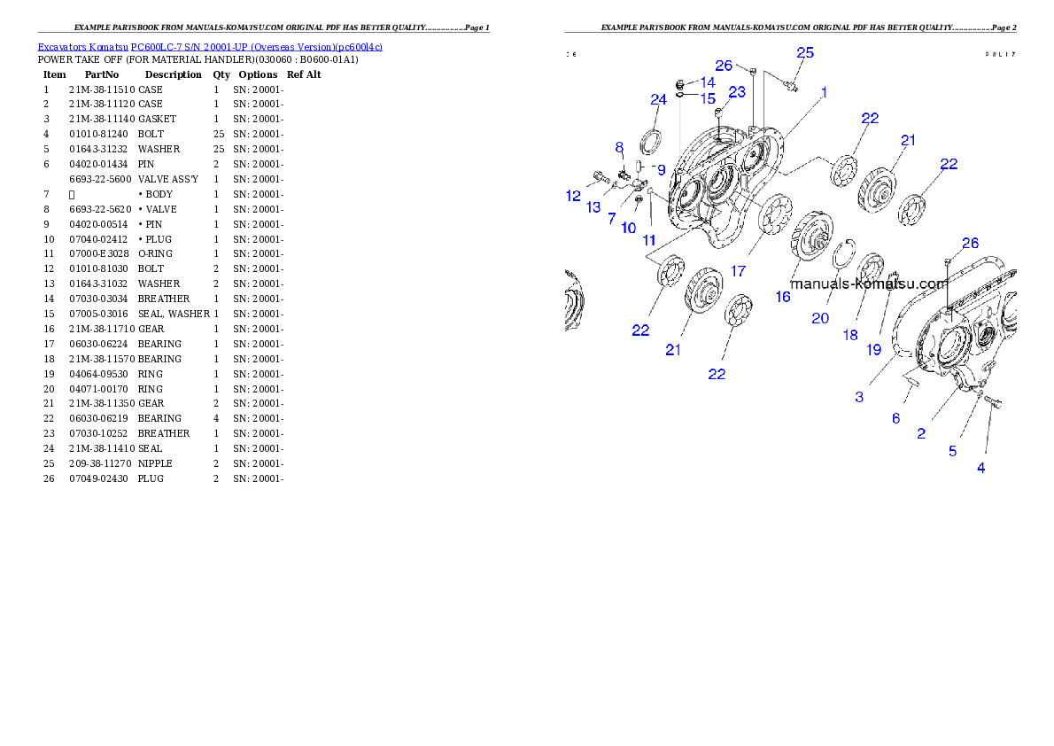 Protected: PC600LC-7 S/N 20001-UP (Overseas Version) Partsbook