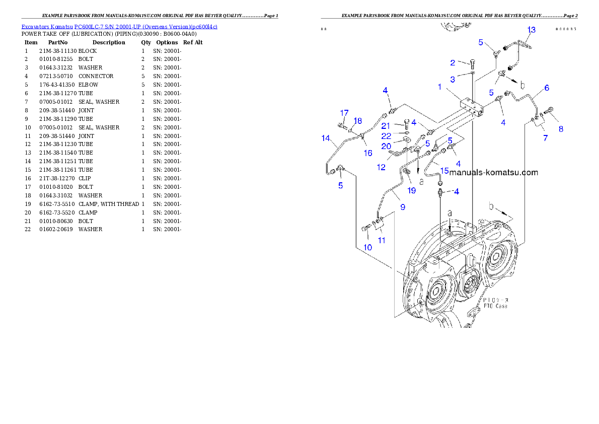 Protected: PC600LC-7 S/N 20001-UP (Overseas Version) Partsbook
