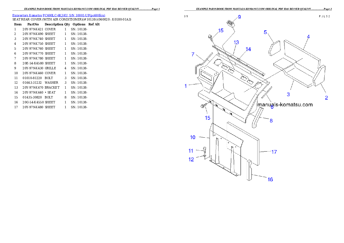 Protected: PC600LC-6KJ-KU S/N 10001-UP Partsbook