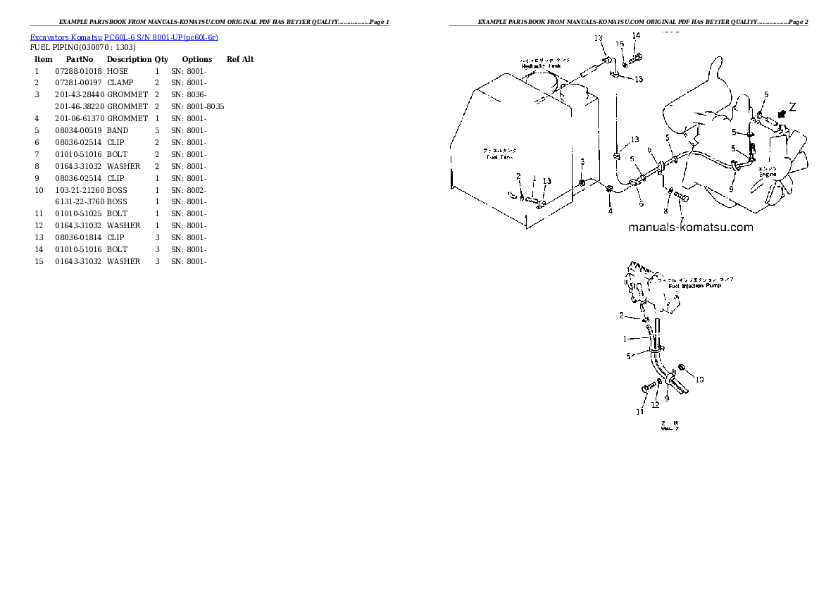 Protected: PC60L-6 S/N 8001-UP Partsbook