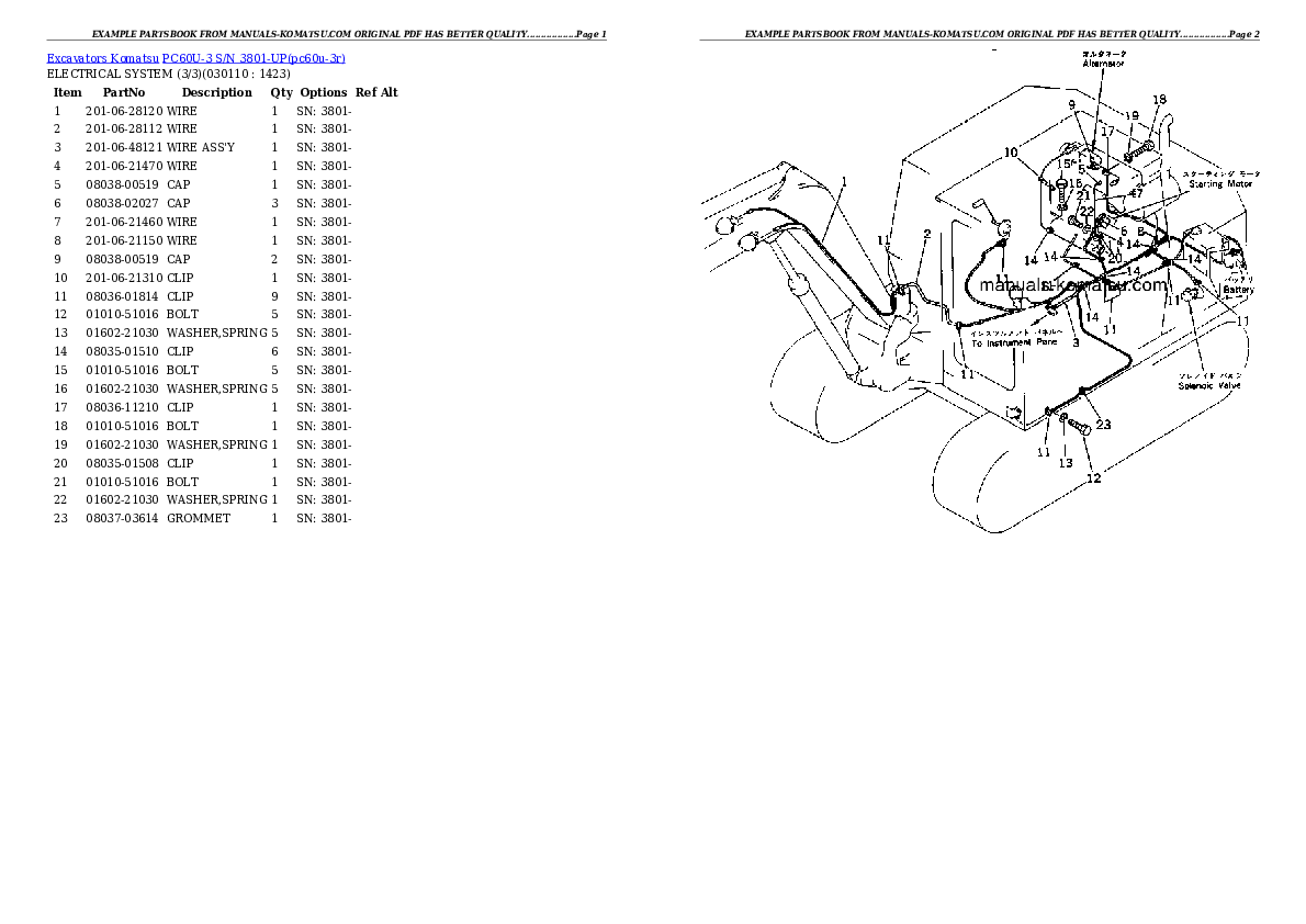 Protected: PC60U-3 S/N 3801-UP Partsbook
