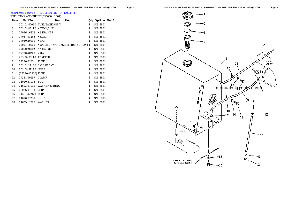 Protected: PC60U-3 S/N 3801-UP Partsbook