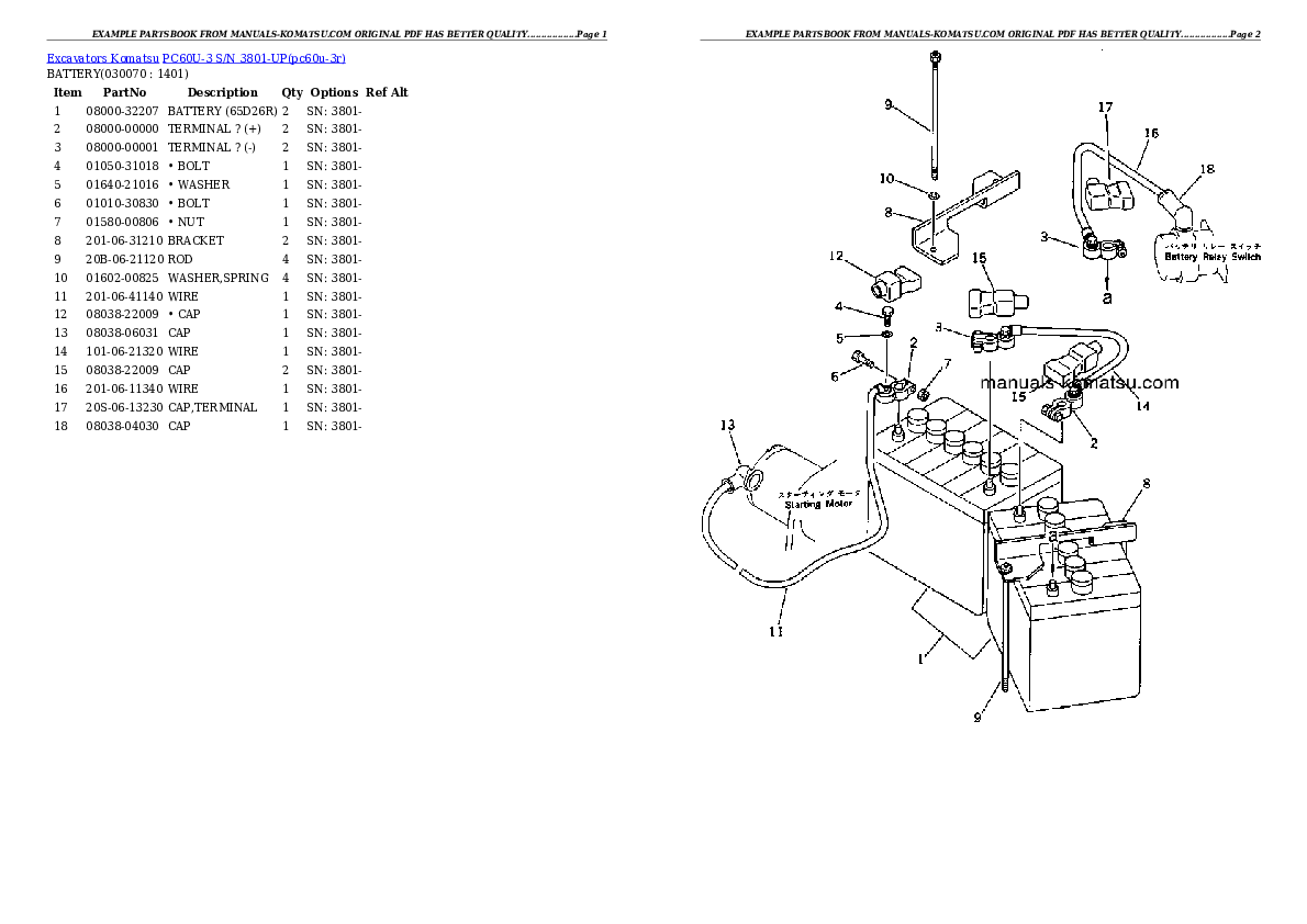 Protected: PC60U-3 S/N 3801-UP Partsbook