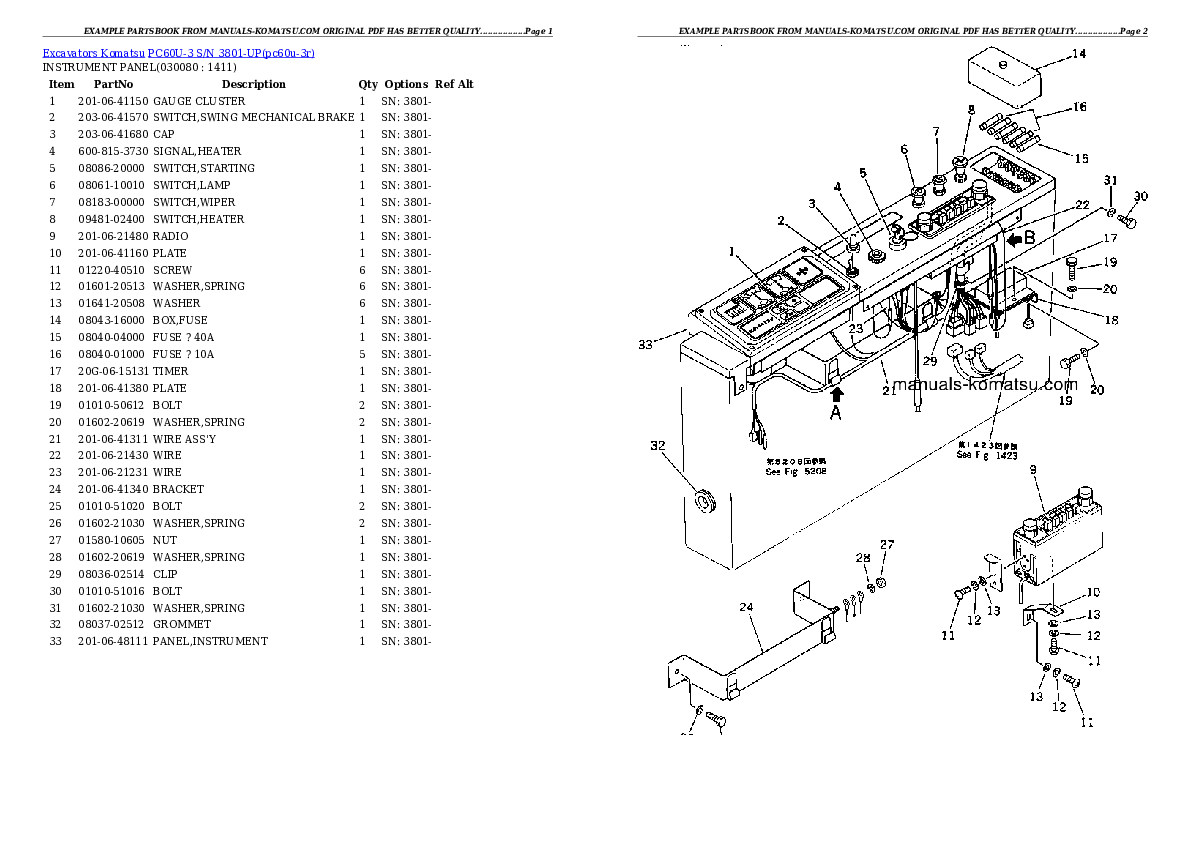 Protected: PC60U-3 S/N 3801-UP Partsbook