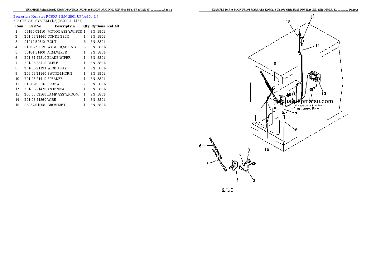 Protected: PC60U-3 S/N 3801-UP Partsbook