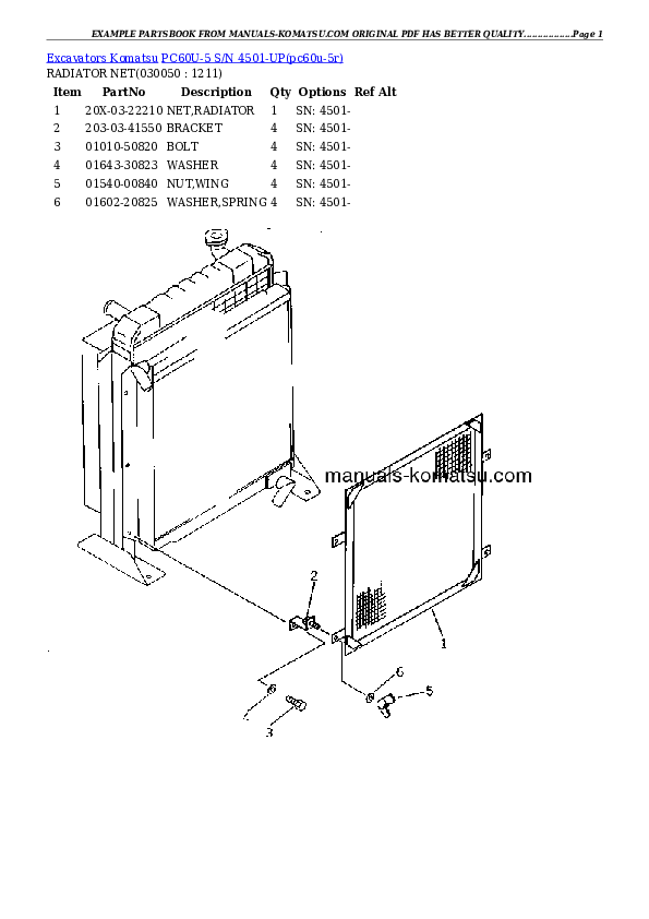 Protected: PC60U-5 S/N 4501-UP Partsbook