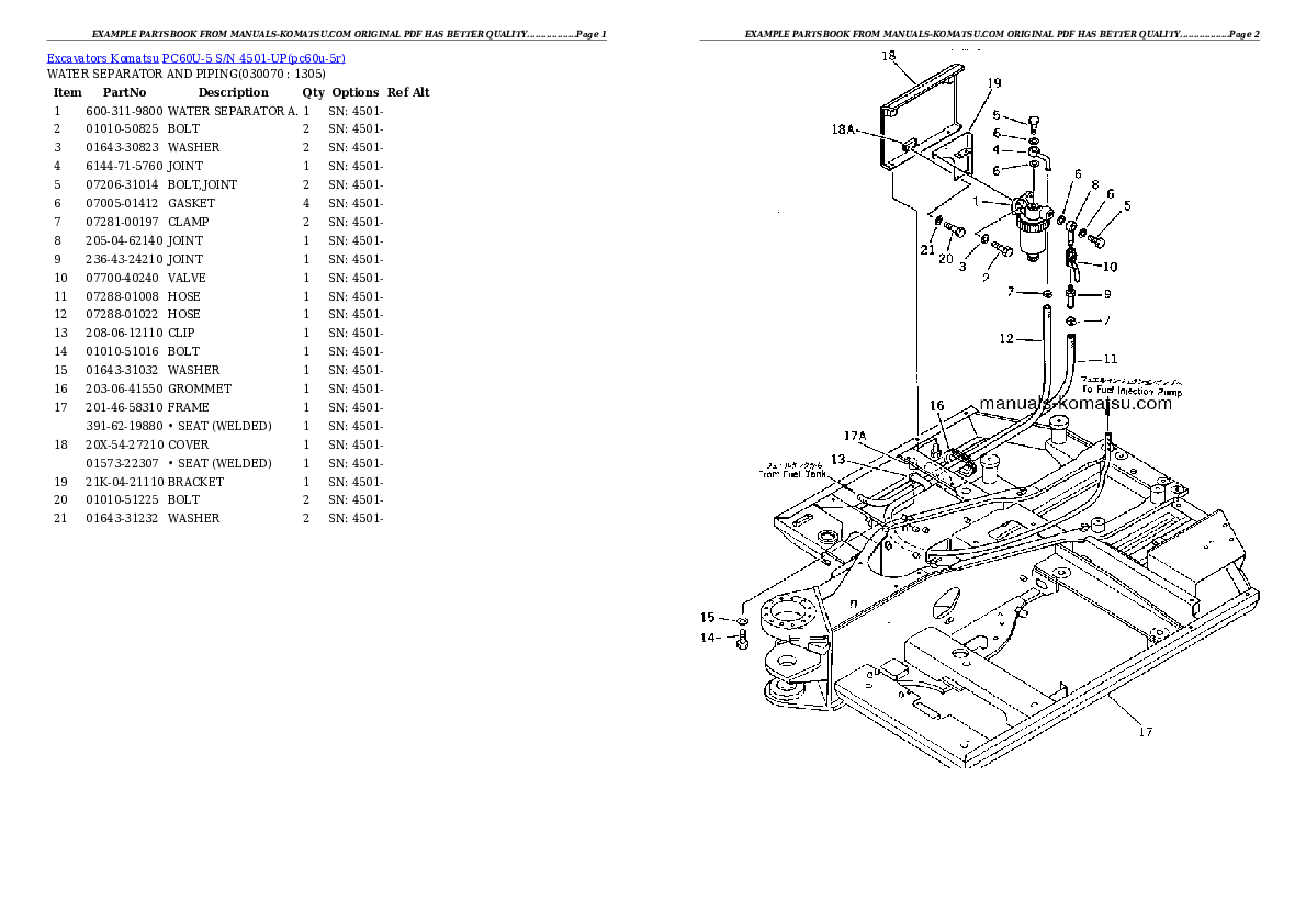 Protected: PC60U-5 S/N 4501-UP Partsbook