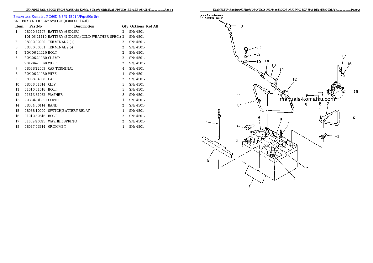 Protected: PC60U-5 S/N 4501-UP Partsbook