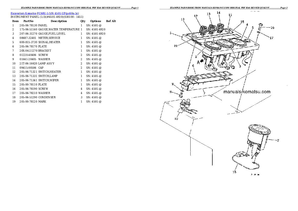 Protected: PC60U-5 S/N 4501-UP Partsbook