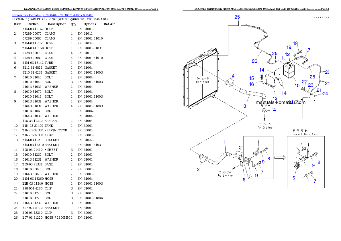 Protected: PC650-6A S/N 30001-UP Partsbook