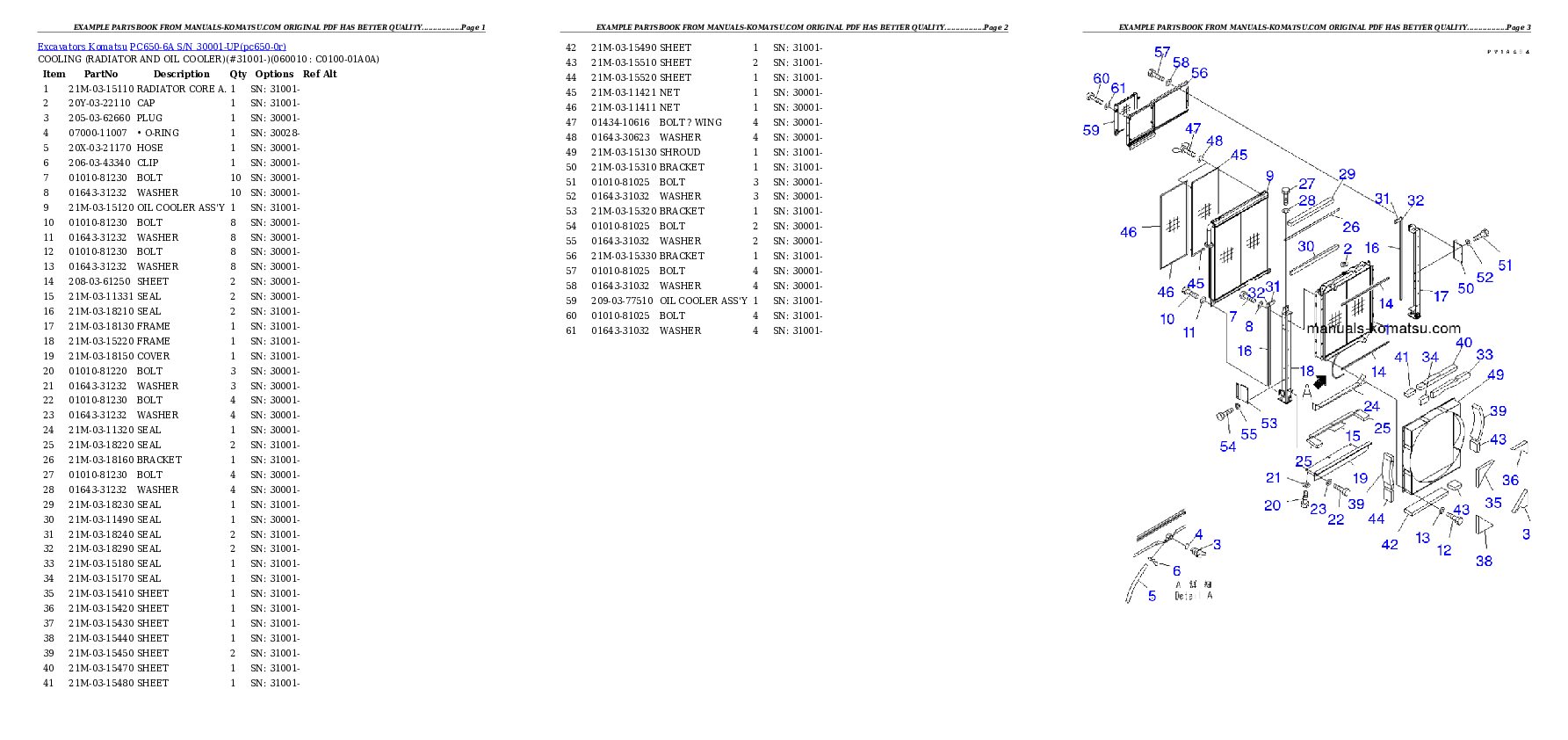 Protected: PC650-6A S/N 30001-UP Partsbook