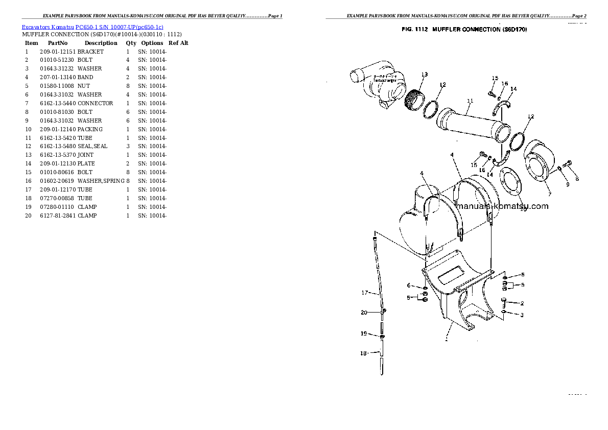 Protected: PC650-1 S/N 10007-UP Partsbook