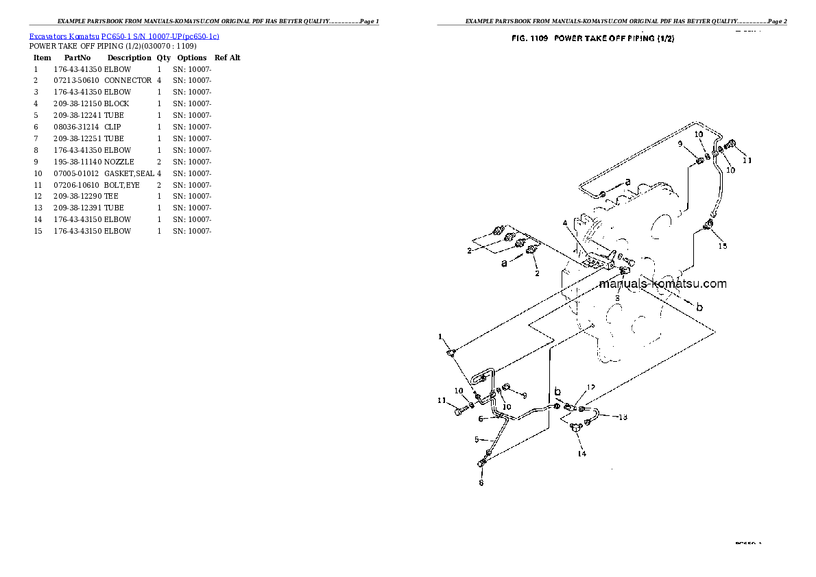 Protected: PC650-1 S/N 10007-UP Partsbook