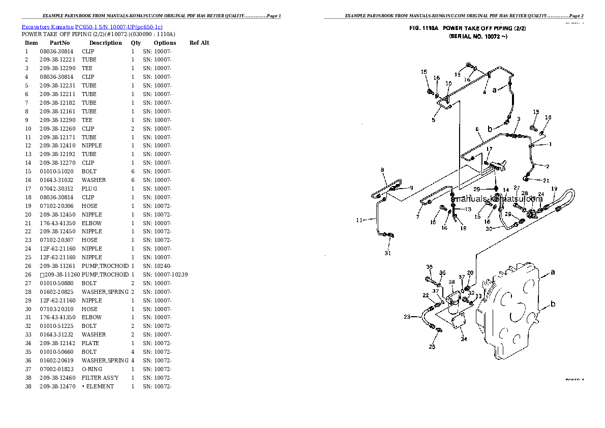 Protected: PC650-1 S/N 10007-UP Partsbook