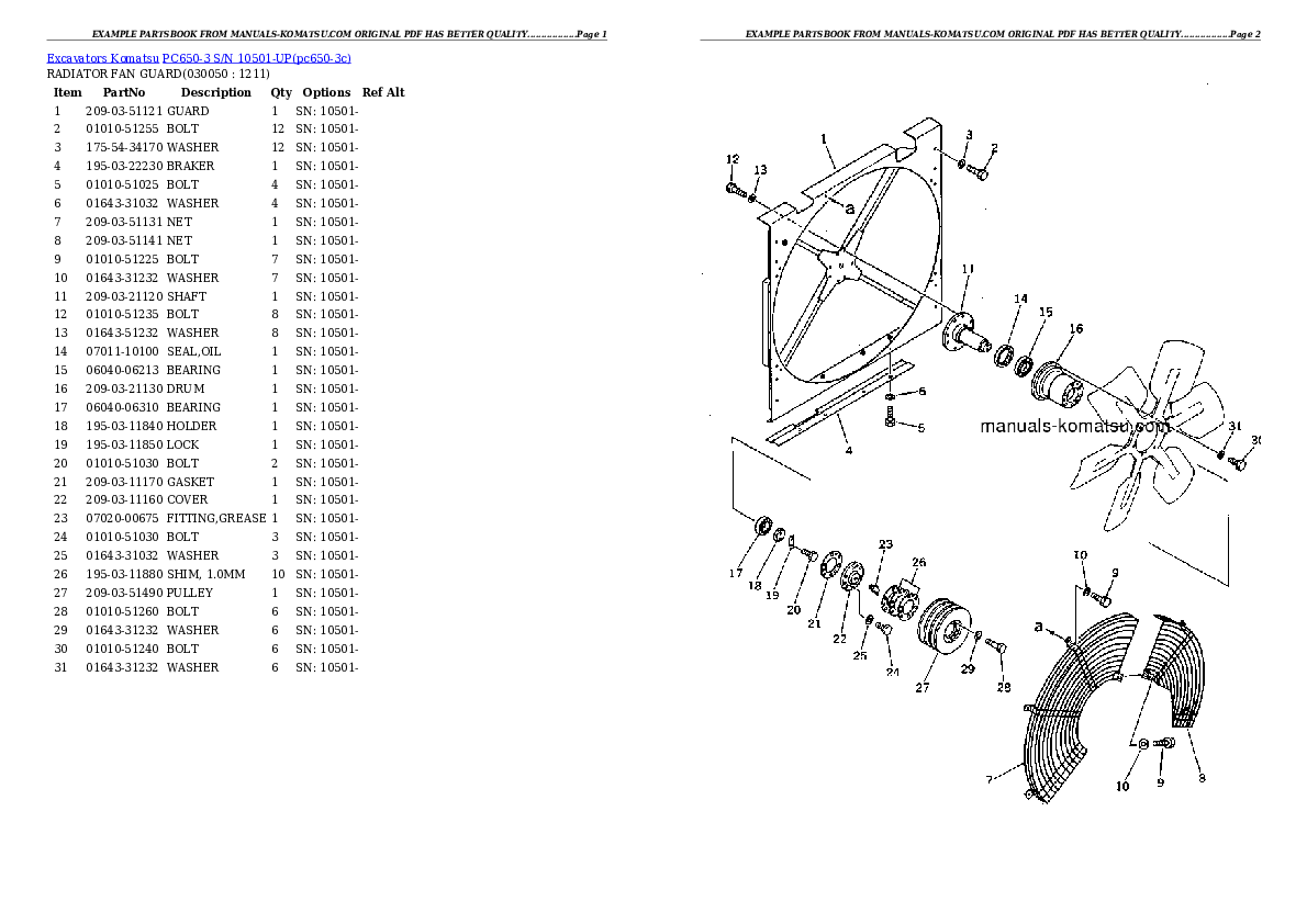 Protected: PC650-3 S/N 10501-UP Partsbook